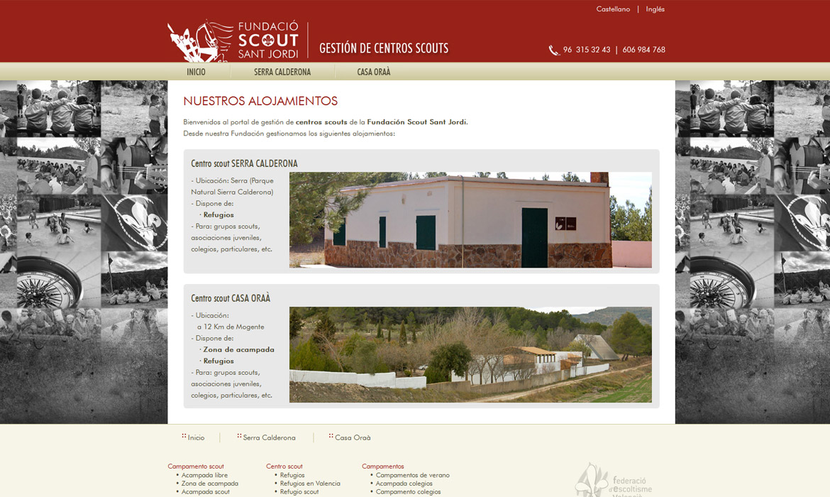 Gestión de centros scout de la Fundació Sant Jordi de la CV